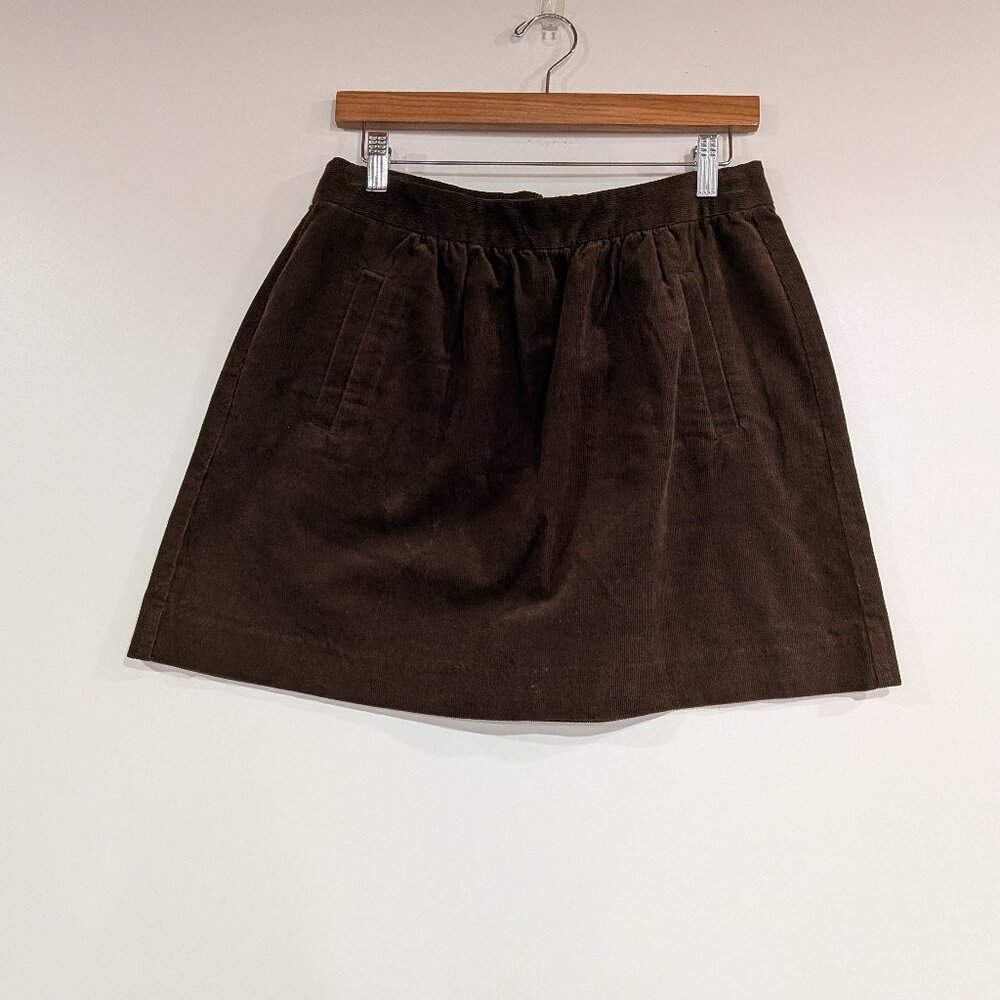 J. Crew Corduroy A-Line Mini Skirt Dark Brown Size 6